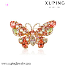 Bijoux fantaisie 00064-xuping Cristaux de Swarovski, broche papillon colorée, broche en cristal